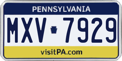 PA license plate MXV7929