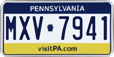 PA license plate MXV7941