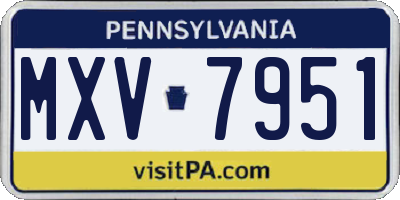 PA license plate MXV7951