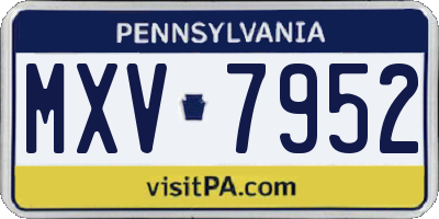 PA license plate MXV7952