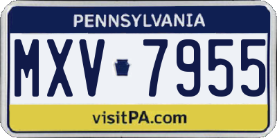 PA license plate MXV7955
