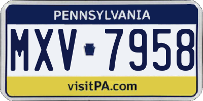 PA license plate MXV7958