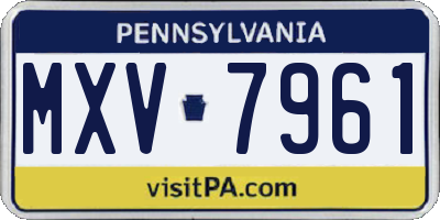 PA license plate MXV7961
