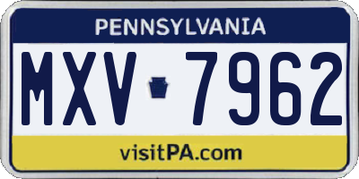 PA license plate MXV7962