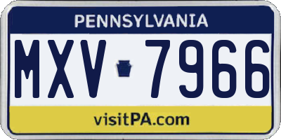 PA license plate MXV7966