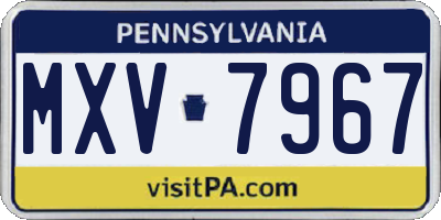 PA license plate MXV7967