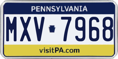 PA license plate MXV7968