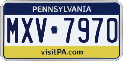 PA license plate MXV7970