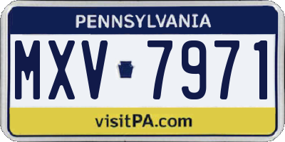 PA license plate MXV7971