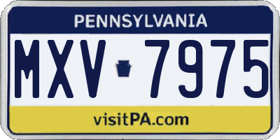 PA license plate MXV7975