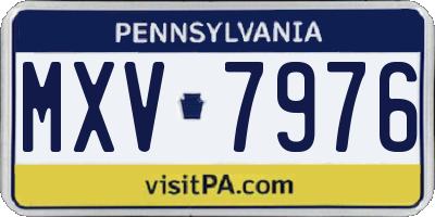 PA license plate MXV7976