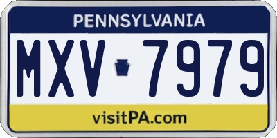 PA license plate MXV7979