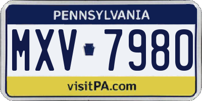 PA license plate MXV7980