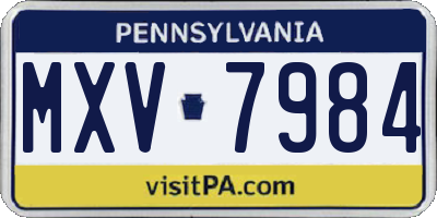 PA license plate MXV7984