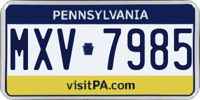PA license plate MXV7985