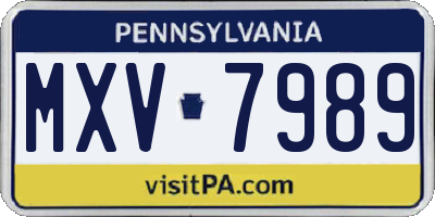 PA license plate MXV7989
