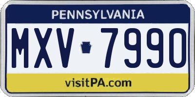 PA license plate MXV7990