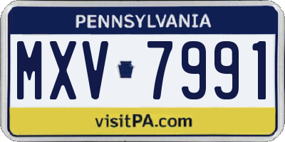 PA license plate MXV7991