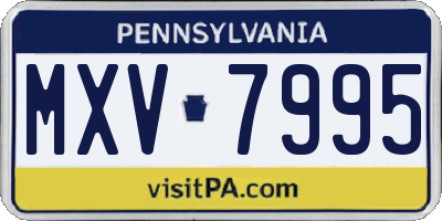 PA license plate MXV7995