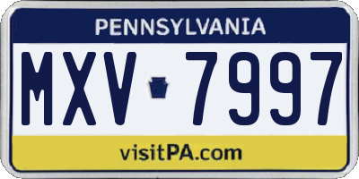 PA license plate MXV7997