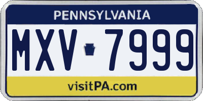 PA license plate MXV7999