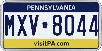 PA license plate MXV8044