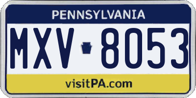 PA license plate MXV8053