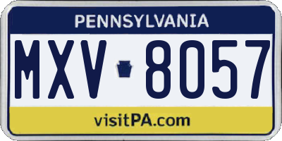 PA license plate MXV8057