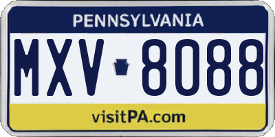 PA license plate MXV8088