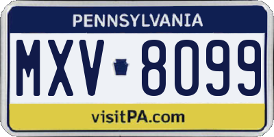 PA license plate MXV8099
