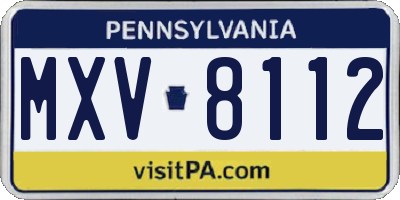 PA license plate MXV8112