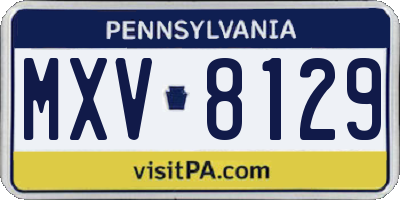 PA license plate MXV8129