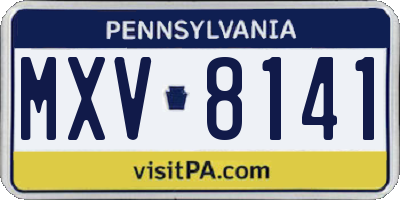PA license plate MXV8141