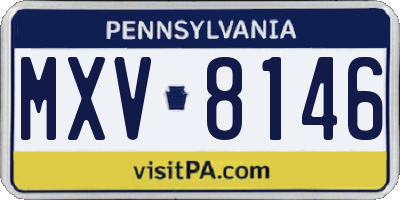 PA license plate MXV8146