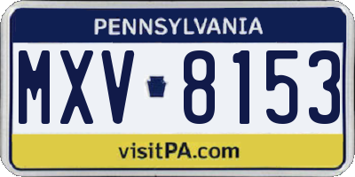 PA license plate MXV8153