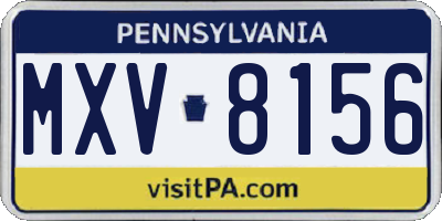 PA license plate MXV8156
