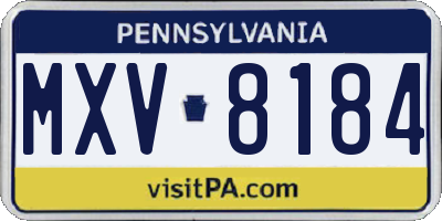 PA license plate MXV8184