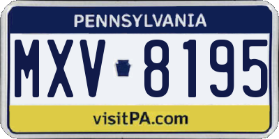 PA license plate MXV8195