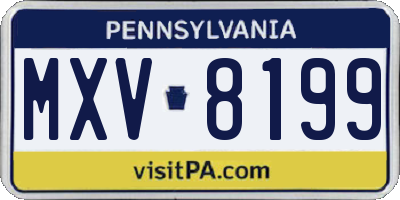 PA license plate MXV8199
