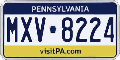PA license plate MXV8224
