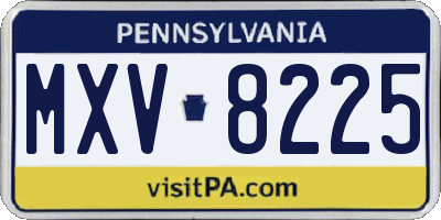 PA license plate MXV8225