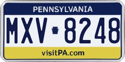 PA license plate MXV8248