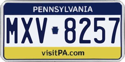 PA license plate MXV8257