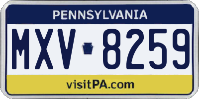 PA license plate MXV8259