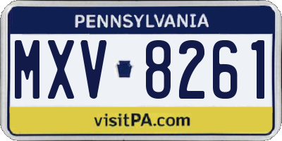 PA license plate MXV8261