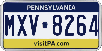 PA license plate MXV8264