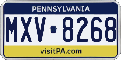 PA license plate MXV8268