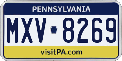 PA license plate MXV8269
