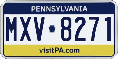 PA license plate MXV8271