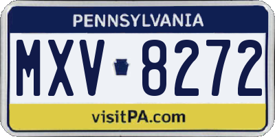 PA license plate MXV8272
